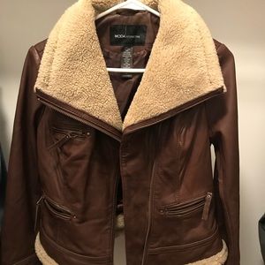 Moda International Leather Aviator Jacket